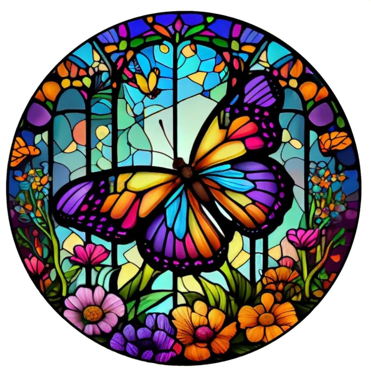 Butterfly Stamped Cross Stitch Kits - Counted Cross Stitch Kits for Beginners Adults,11 CT Patterns Dimensions Embroidery Kits Arts Craft Kits,for Gift and Home Decor 13.8 x 13.8inch
